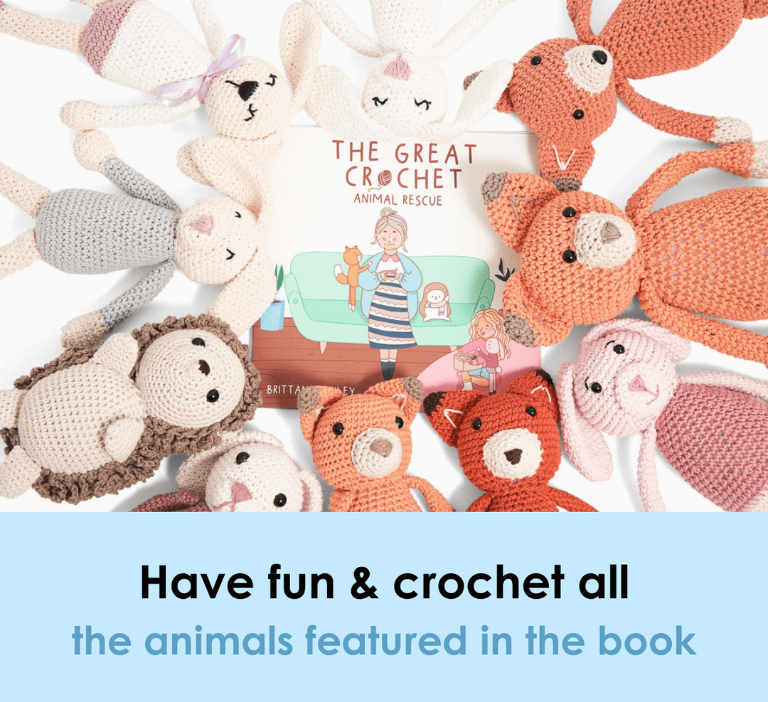 The Great Crochet Animal Rescue Illustrated Book & Bunny Crochet